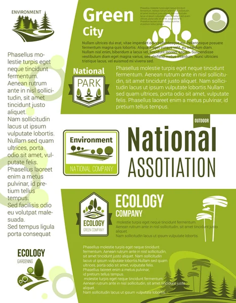 Зелене місто, екологічний бізнес, шаблон плаката екології — стоковий вектор