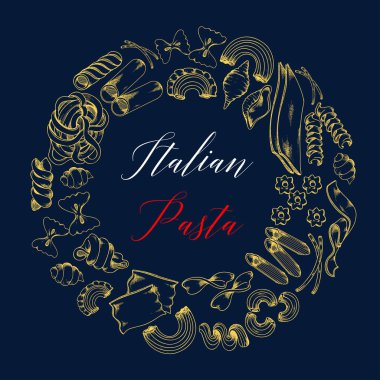 Vektör poster makarna veya İtalyan yemekleri menü