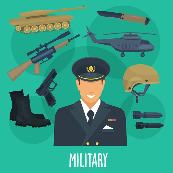 Macchine militari di occupazione dell'uomo e arma vettoriale — Vettoriale Stock