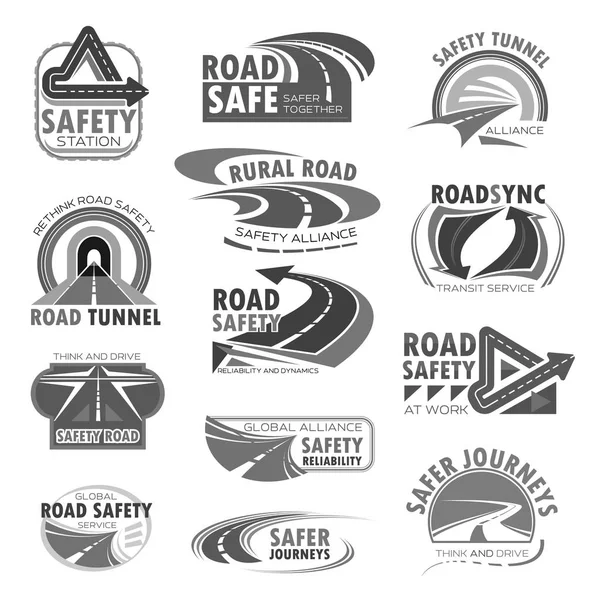 Vektor ikoner för säkerhet vägbyggen — Stock vektor