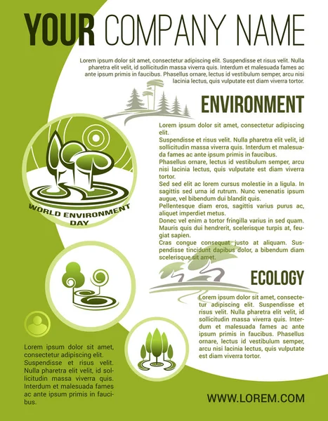 Ecología verde ambiente empresa vector cartel — Vector de stock