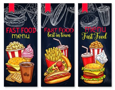 Fast food Restoran vektör afiş için menü