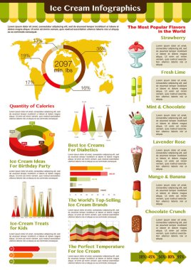 Dondurma vektör Infographic öğe şablonu