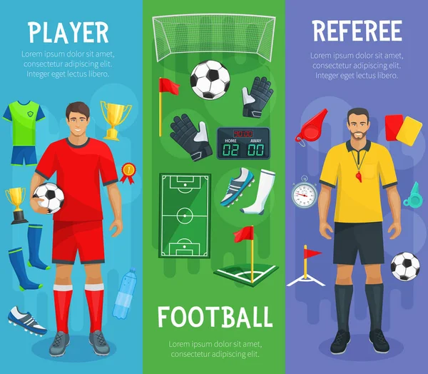 Bannières vectorielles de club de football du jeu de sport de football — Image vectorielle