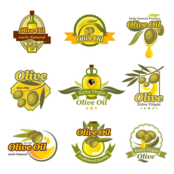 Zestaw etykiet wektor produktów oliwy z oliwek — Wektor stockowy