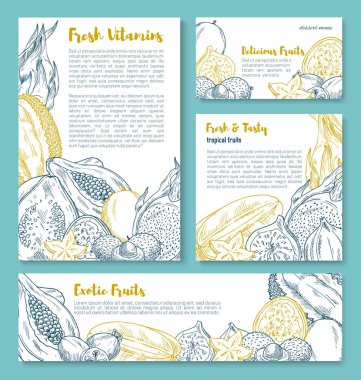 Egzotik tropik meyve afiş şablon tasarımı