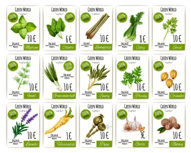 Ot ve baharat etiketi veya fiyat etiket tasarım ayarla