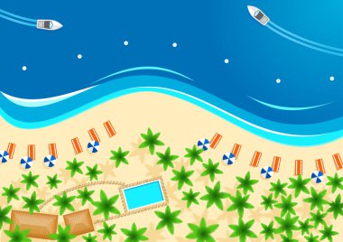 Yaz tatil tasarım için tropikal plaj poster