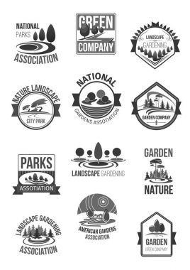 Doğa manzara şirketi vector Icons set