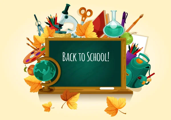 Back to school. Chalked text on blackboard — Stock Vector