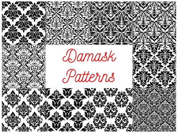 Damask seamless decor patterns — Stock Vector