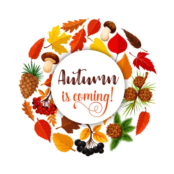 Feuille d'automne affiche pour la conception automne saison nature — Image vectorielle