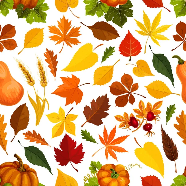 Herfstbladeren vector naadloze patroon — Stockvector