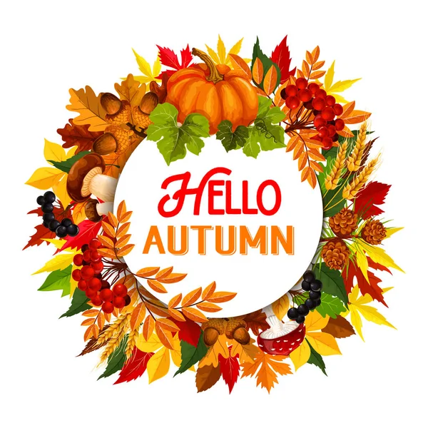 Осенний векторный плакат с листьями кленового листа — стоковый вектор