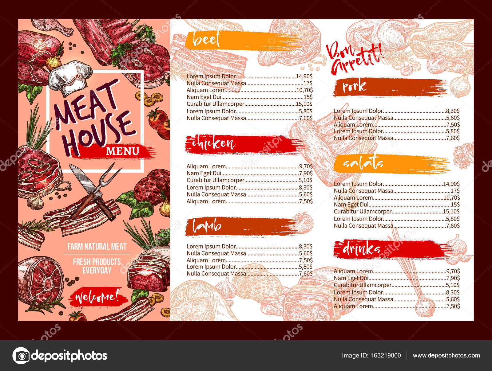 depositphotos_163219800 stock illustration vector menu template for fresh