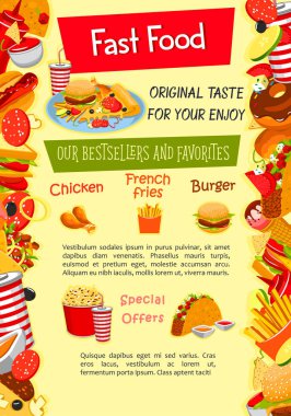 Fast food Restoran şablonu için vektör poster