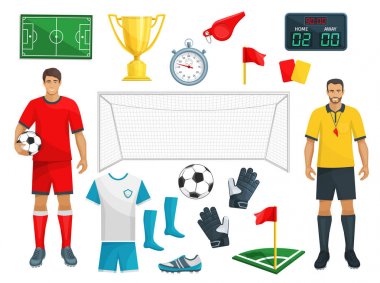 Futbol vektör simgeler kümesi futbol spor oyunu