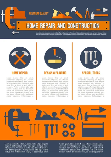 Plantilla de landing page vectorial para herramientas de reparación — Archivo Imágenes Vectoriales