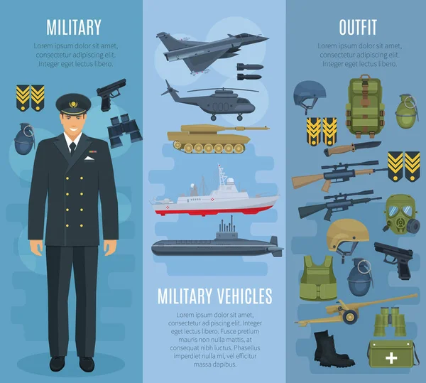 Bandiere vettoriali munizioni per veicoli militari — Vettoriale Stock