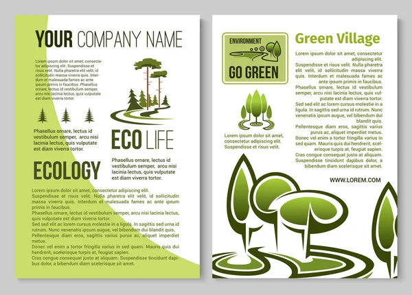 Diseño de póster de ecología y protección del medio ambiente — Archivo Imágenes Vectoriales