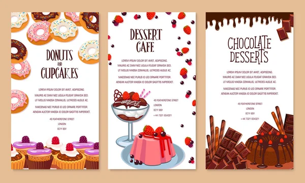 Modello di poster vettoriale per dolci da panetteria — Vettoriale Stock