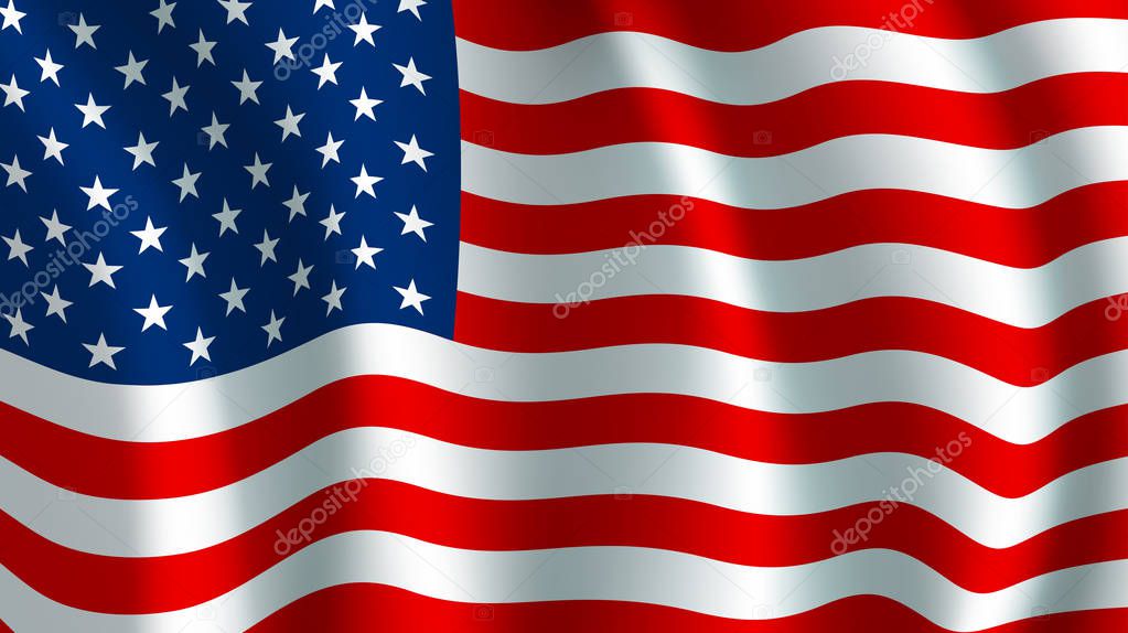 Vector bandeira dos Estados Unidos da América. Símbolo nacional