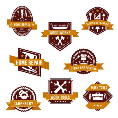 Ev onarım tasarım için vektör çalışma araçları Icons set