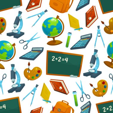 okul vektör Dikişsiz desen çalışması malzeme