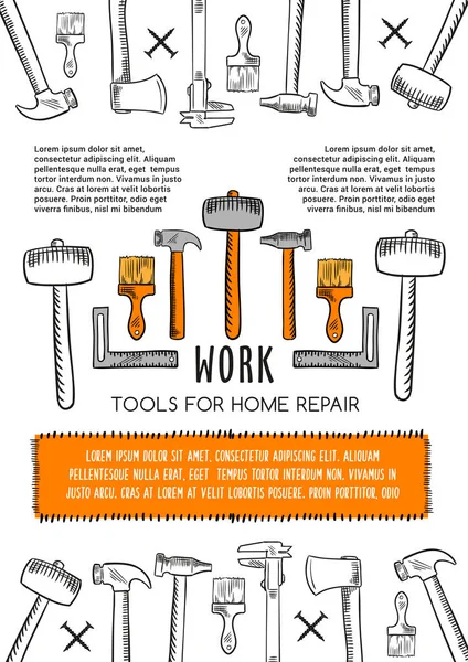 Vektor-Poster von Werkzeugen für die Reparatur von Häusern — Stockvektor