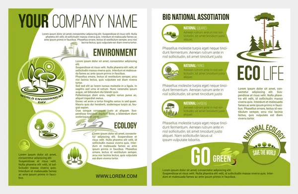 Brochure vectorielle pour entreprise éco-environnementale — Image vectorielle