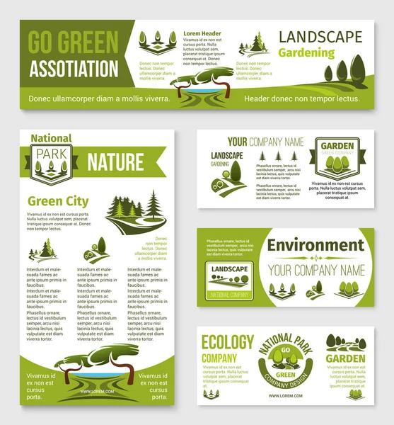 Plantillas de vectores para empresa ecológica ecológica — Archivo Imágenes Vectoriales