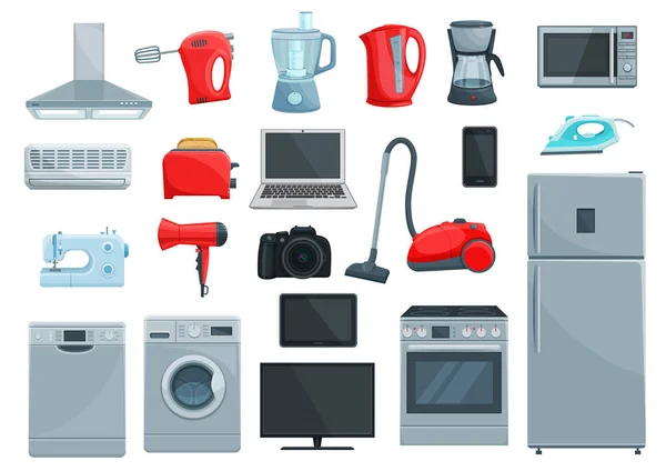 Home appliances and kitchenware icons — Stock Vector