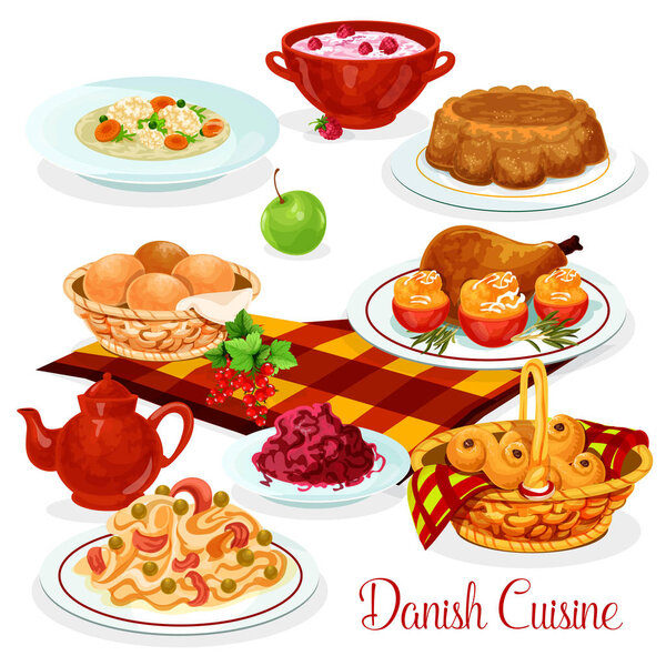 Danish cuisine dishes for menu design