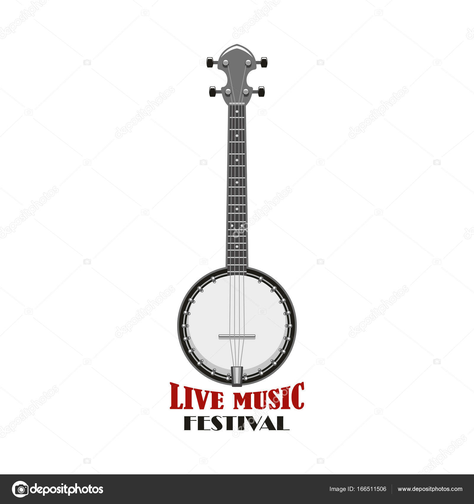 Music festival emblem design with banjo — Stock Vector © Seamartini