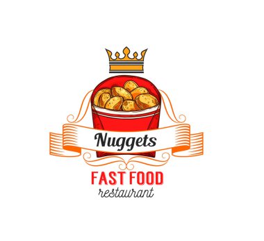 Fast food Restoran tavuk nuggets etiketle