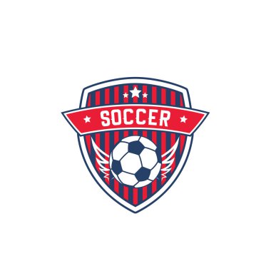Futbol takımı rozeti ile futbol spor top