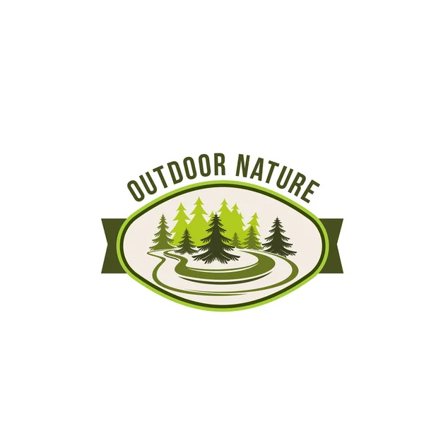 Outdoor-Natur und umweltfreundliches Label-Design — Stockvektor