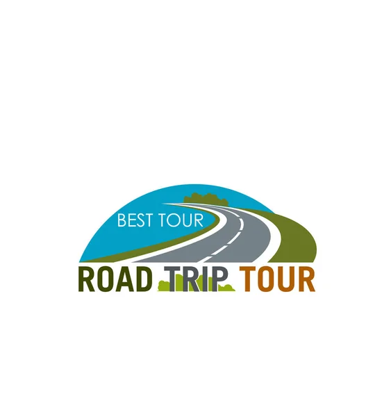 Roadtrip Tour Symboldesign mit Küstenautobahn — Stockvektor