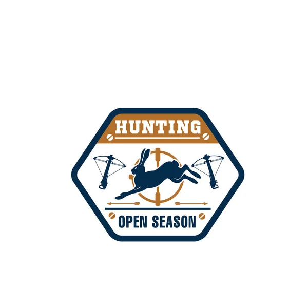 Hunter club geïsoleerde badge met wilde dieren — Stockvector