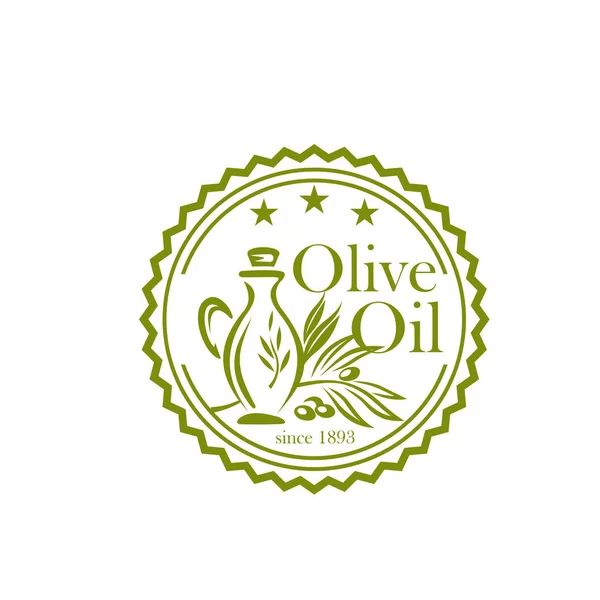 Icône de l’huile d’olive pour la conception d’étiquettes alimentaires biologiques — Image vectorielle