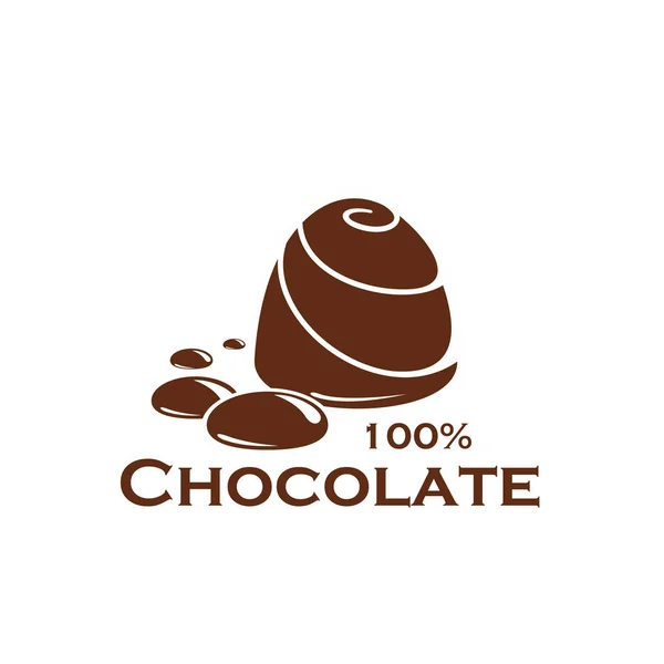 Cioccolato caramelle, dolce cacao dolce icona alimentare — Vettoriale Stock