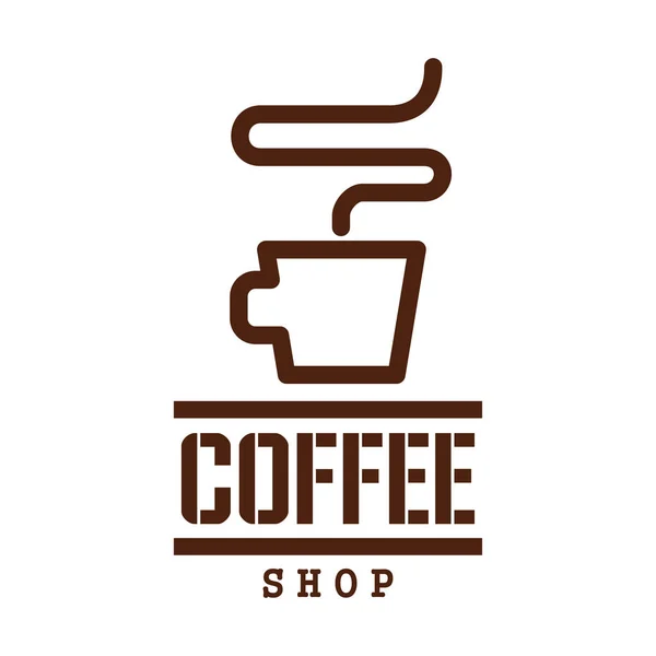 エスプレッソのカップでコーヒーを飲むラベル デザイン — ストックベクタ