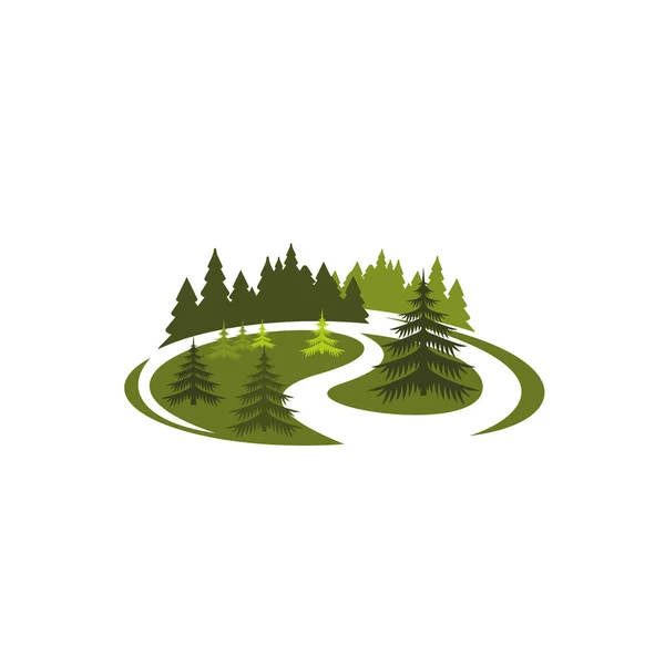 Parque verde naturaleza icono de bosque árbol paisaje — Vector de stock