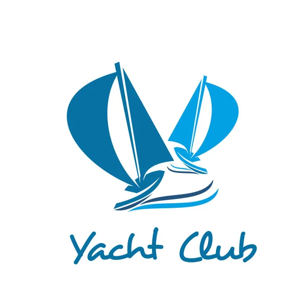Segelschiff oder Bootsikone für Yachtclub-Design — Stockvektor