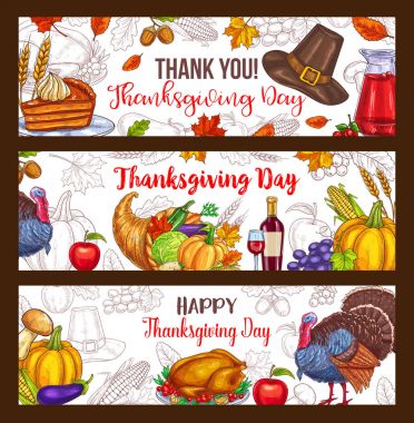 Şükran günü vektör hasat afiş tebrik