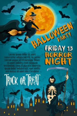 Cadılar Bayramı Cuma korku parti vektör poster