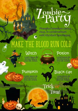 Halloween korku parti afiş hayalet ev ile