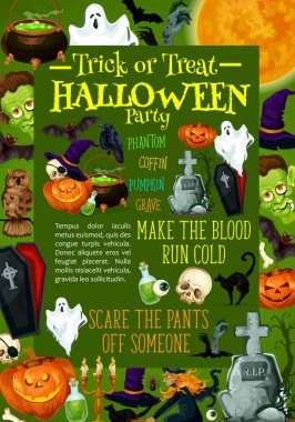 Cadılar Bayramı Balkabağı poster korku gece partisi için