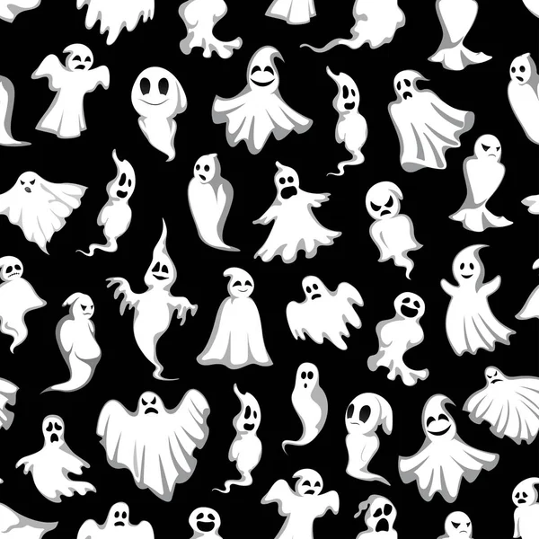 Halloween vector spooky party ghost pattern — Stock Vector
