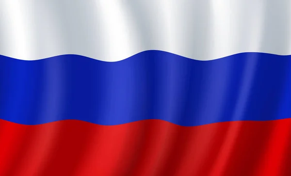 Bandeira 3D da Rússia. Vetor símbolo nacional russo —  Vetores de Stock